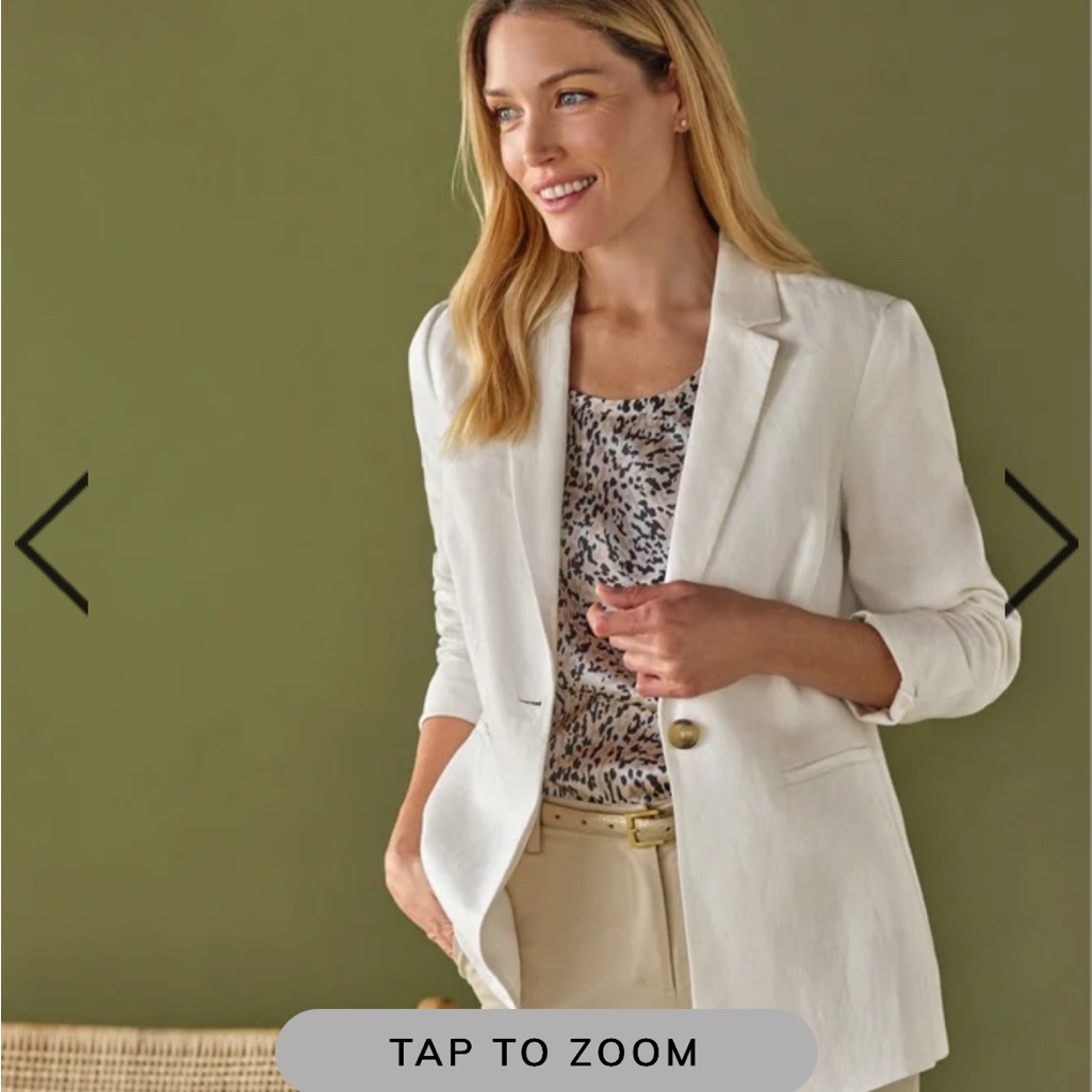 Pure Collection Ivory Linen Blazer Size 16